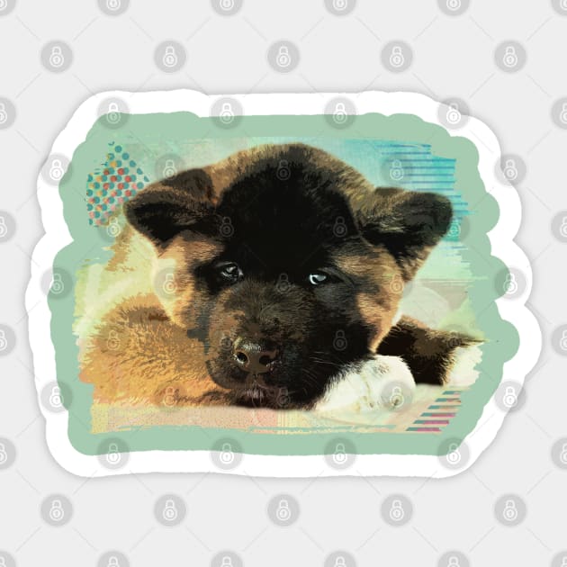 American Akita Puppy Sticker by Nartissima